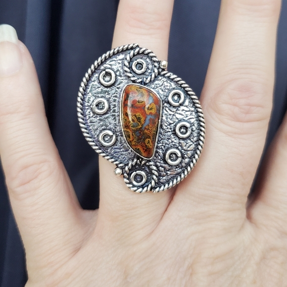 New Seam Agate 925 Silver Ring. - Picture 9 of 16